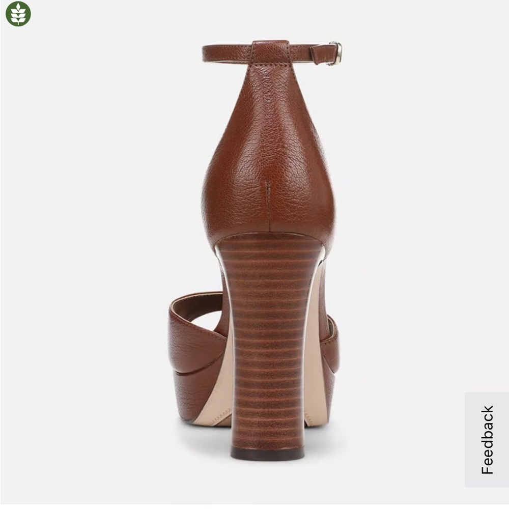 27 EDIT Naturalizer Brown Leather Platform Ankle-Strap Heels - Picture 4 of 5